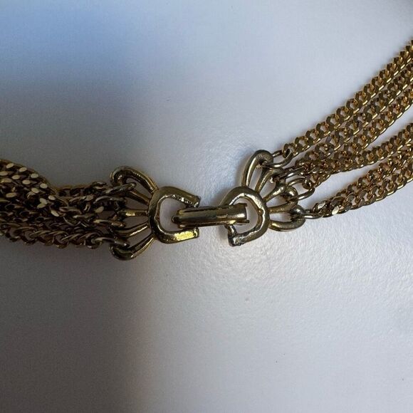 Vintage Multi Strand Gold Tone Necklace - Picture 3 of 4